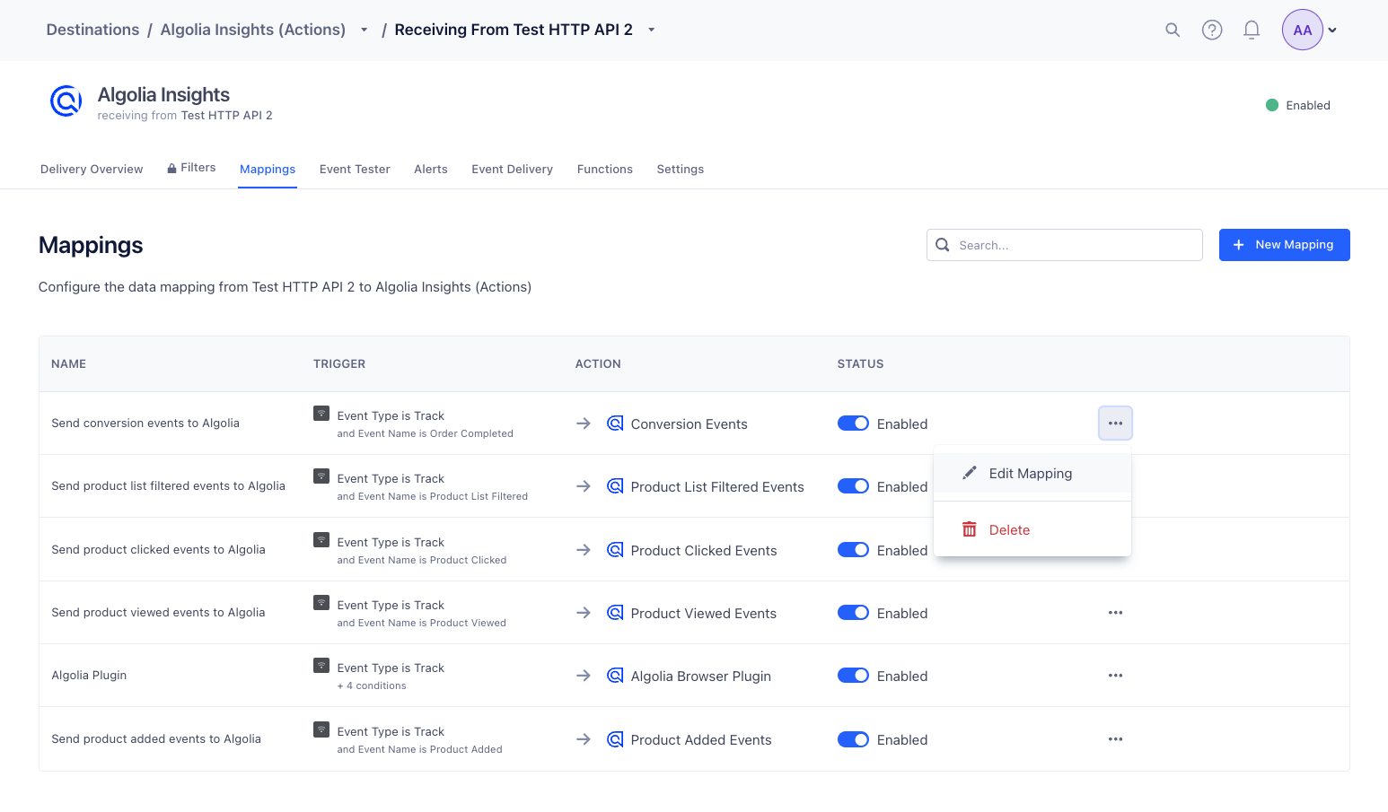 Mappings Tab