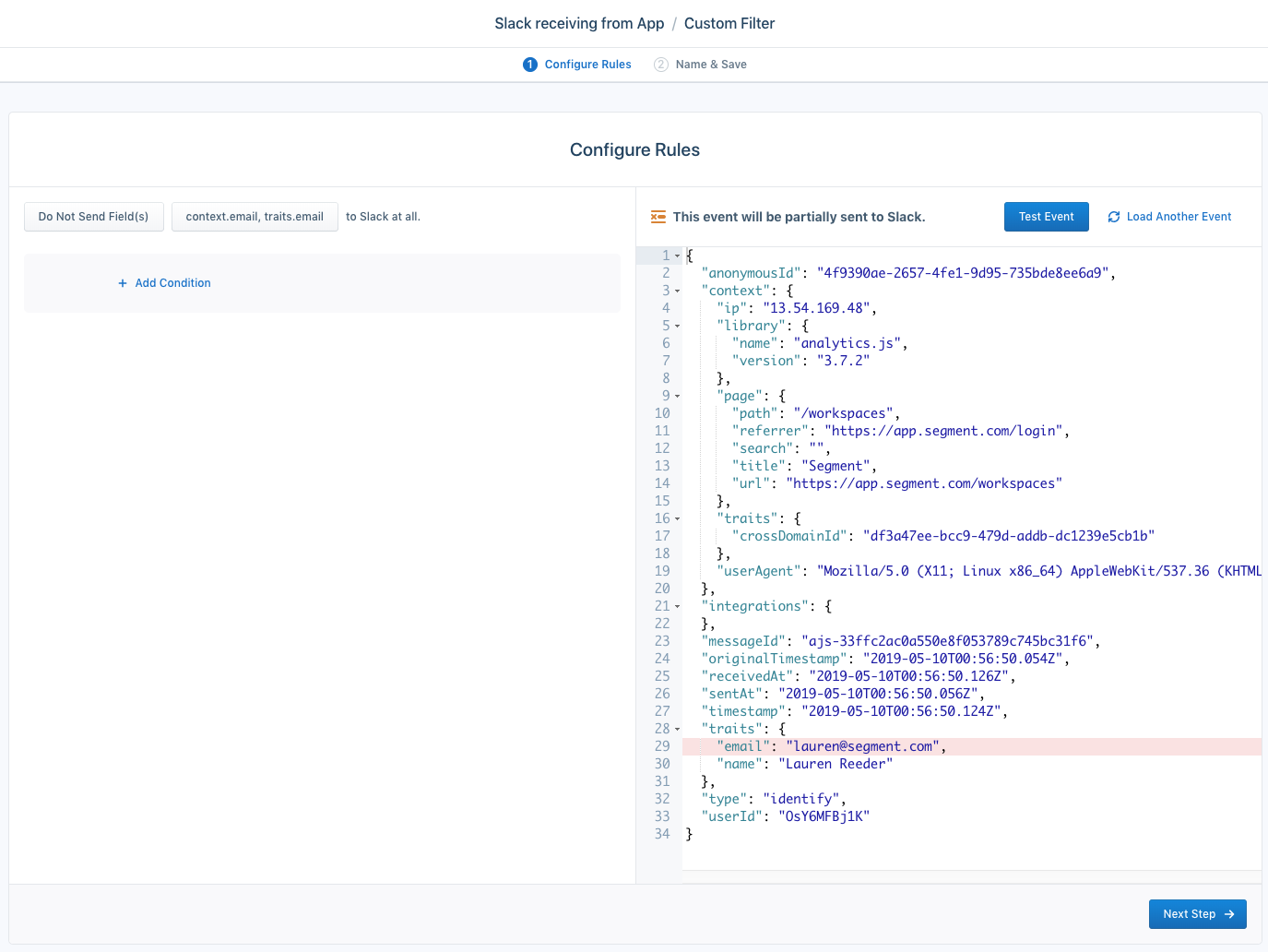 PII management example