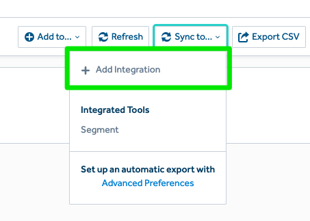 Enable syncing to Segment